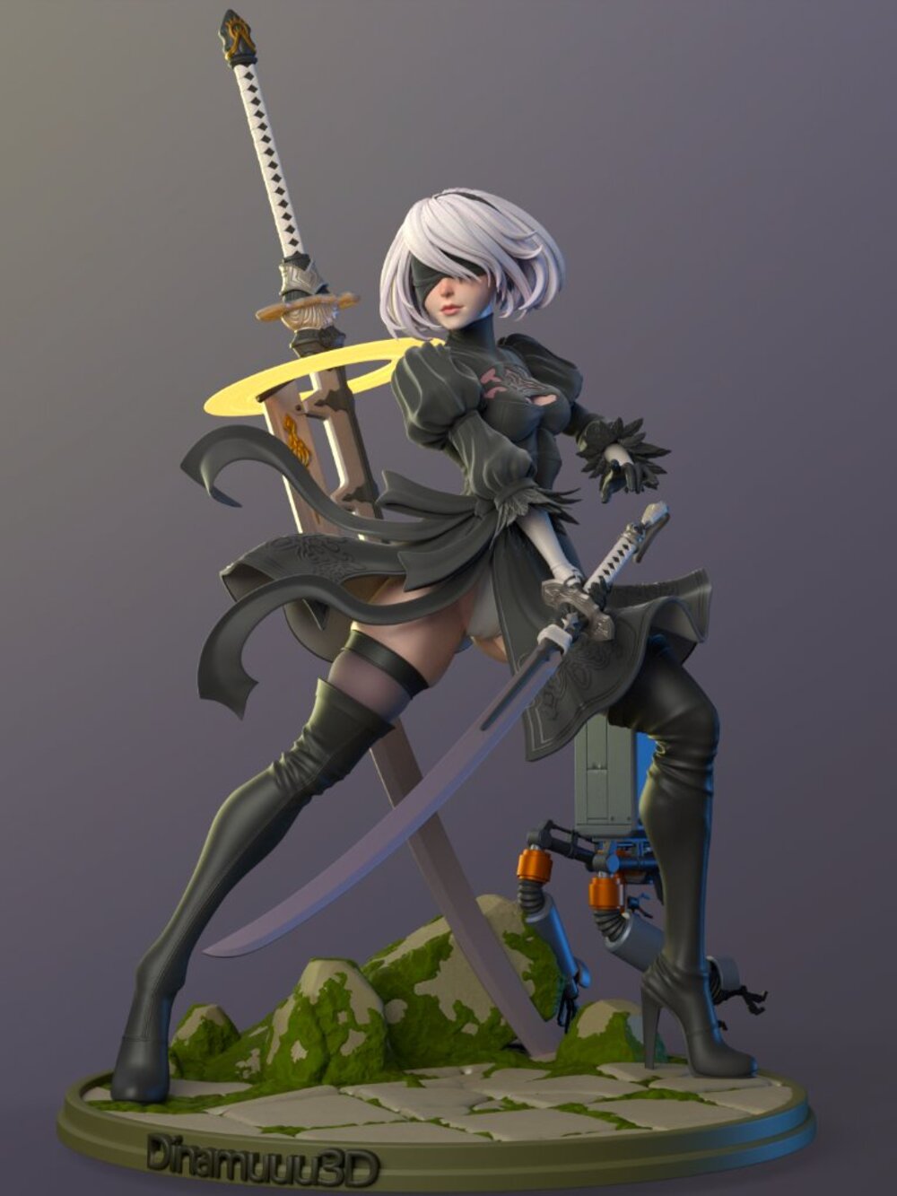 2B from Nier Automata Dress Resin Statue Part Kit - Picture 1 of 7